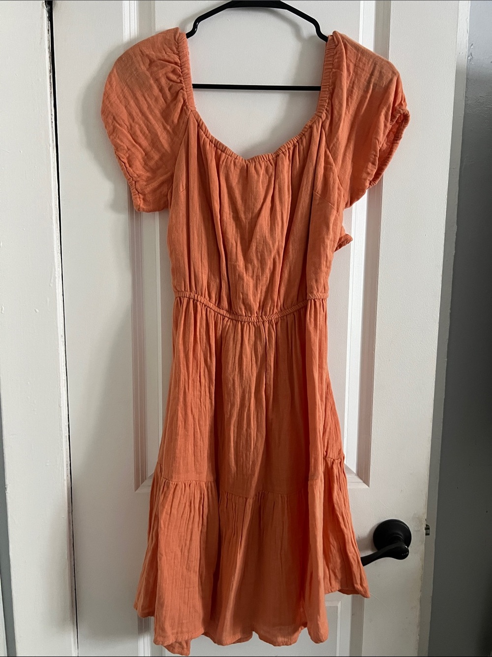 Orange Women's Tiered Short-Sleeve Dress